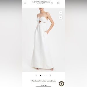 Adriana Degreas - made in Brasil -Matelasse Strapless Long Dress